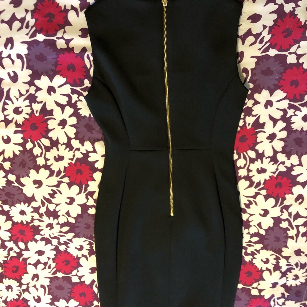 Black Calvin Klein Gold Zipper Dress